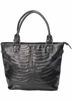 Banned Vespera Ribcage Skeleton Bag Black