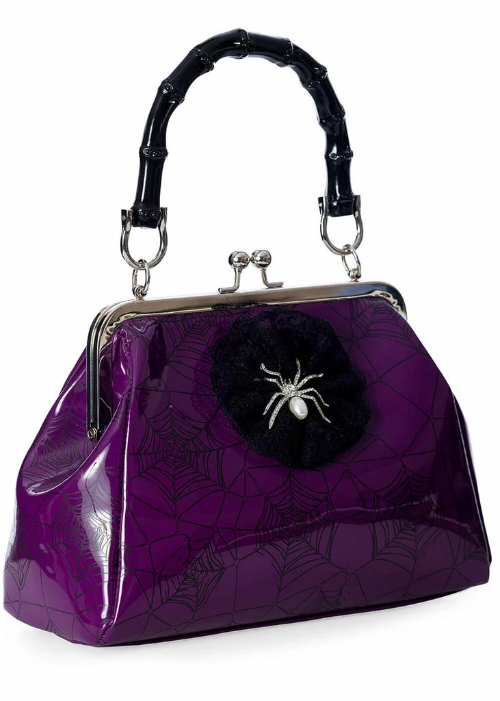 Banned Killian Spiderweb Handbag Purple 6 Banned Killian Spiderweb Handbag Purple - Image 4