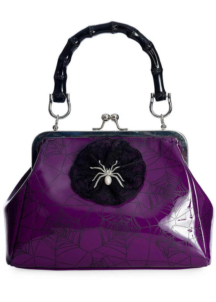 Banned Killian Spiderweb Handbag Purple 3 Banned Killian Spiderweb Handbag Purple