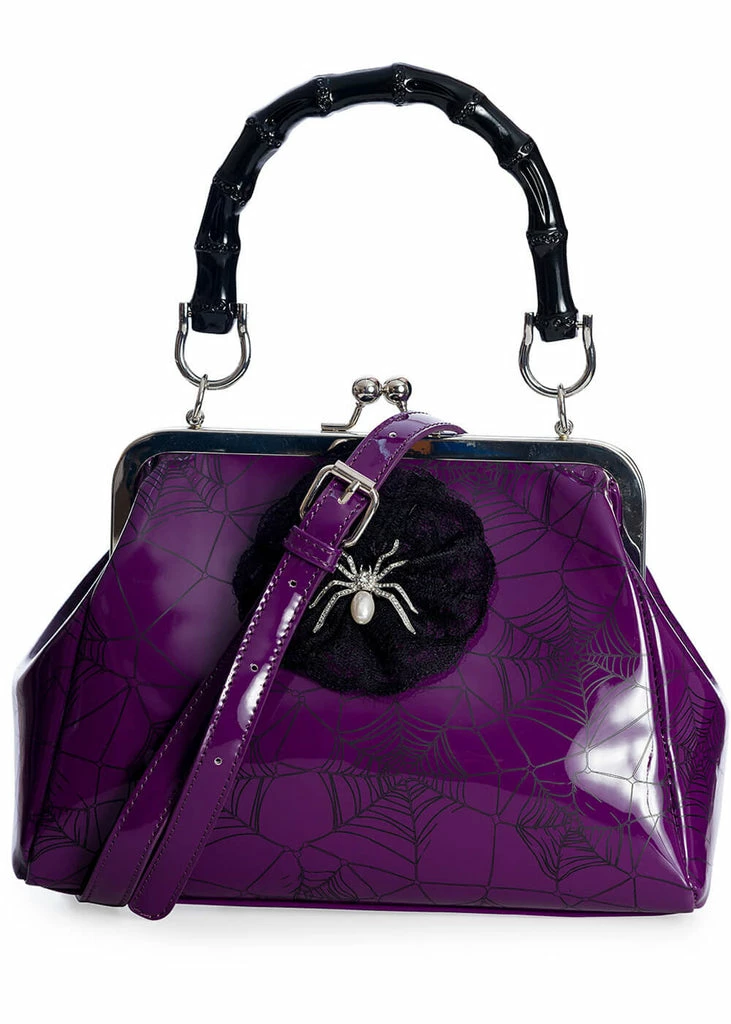 Banned Killian Spiderweb Handbag Purple 4 Banned Killian Spiderweb Handbag Purple - Image 2