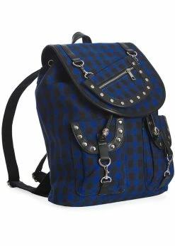 Banned Yami Check Backpack Blue -Pretty Retro Sales banned BG7152 yamy backpack blue 1 1024x1024
