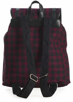 Banned Yami Check Backpack Burgundy -Pretty Retro Sales banned BG7152 yamy backpack burgundy 2 1024x1024
