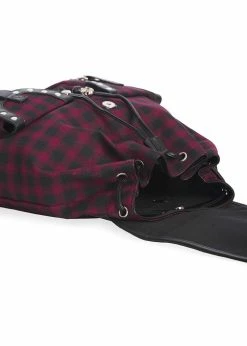 Banned Yami Check Backpack Burgundy -Pretty Retro Sales banned BG7152 yamy backpack burgundy 3 1024x1024