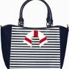 Banned Nautical Striped 50's Bag Navy Blue