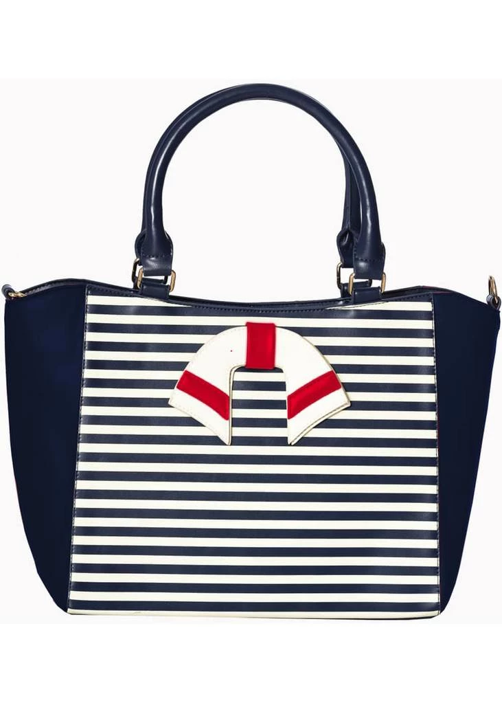 Banned Nautical Striped 50's Bag Navy Blue 3 Banned Nautical Striped 50's Bag Navy Blue
