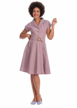 Banned Spot Perfection Polkadot 50's Swing Dress Purple
