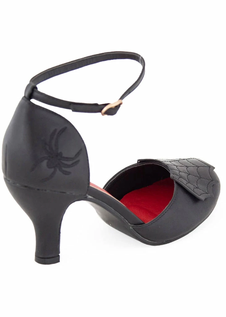 Banned Femme Fatale Spiderweb 50's Pumps Black 5 Banned Femme Fatale Spiderweb 50's Pumps Black - Image 3