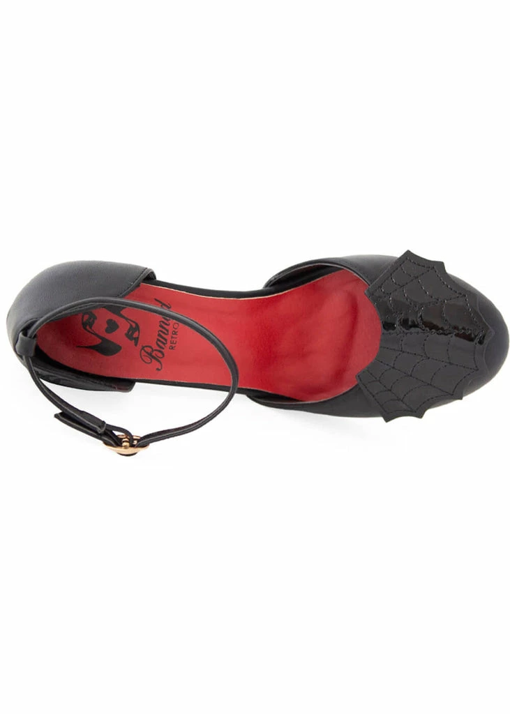 Banned Femme Fatale Spiderweb 50's Pumps Black 6 Banned Femme Fatale Spiderweb 50's Pumps Black - Image 4