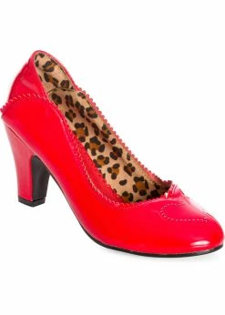 Banned Bettylou Heart 50's Patent Heels Red