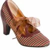 Banned Uptown Girl Check 40's Pumps Brown