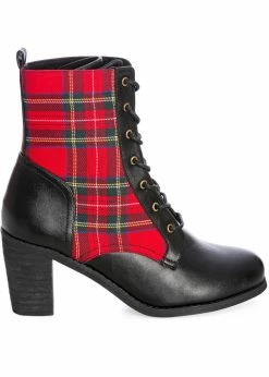 Banned Shake Your Booty Tartan 60's Ankle Boots Red -Pretty Retro Sales banned SE71113 shake your booty boots red 1 1024x1024