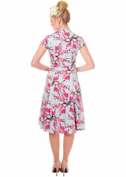 Banned Last Dance Cherry Blossom 50's Swing Dress Blue -Pretty Retro Sales banned dbn5043 last dance blossom swing dress blue 2 1024x1024