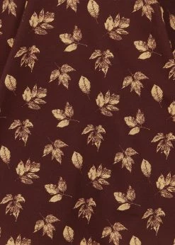 Collectif Caterina Fall Leaves 50's Swing Dress Brown -Pretty Retro Sales collectif AW200830A caterina fall swing dress brown 5 1024x1024