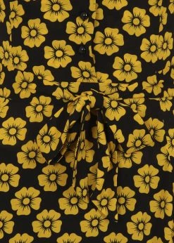 Collectif Violet Vintage Fleur 40's Swing Dress Mustard Black 10 Collectif Violet Vintage Fleur 40's Swing Dress Mustard Black -Pretty Retro Sales collectif AW200842A violet vintage fleur dress 5 1024x1024