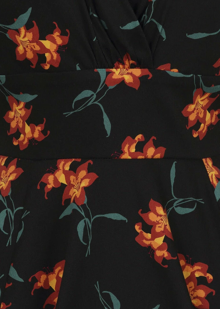 Collectif Trixie Midnight Lily 50's Swing Dress Black 7 Collectif Trixie Midnight Lily 50's Swing Dress Black - Image 5