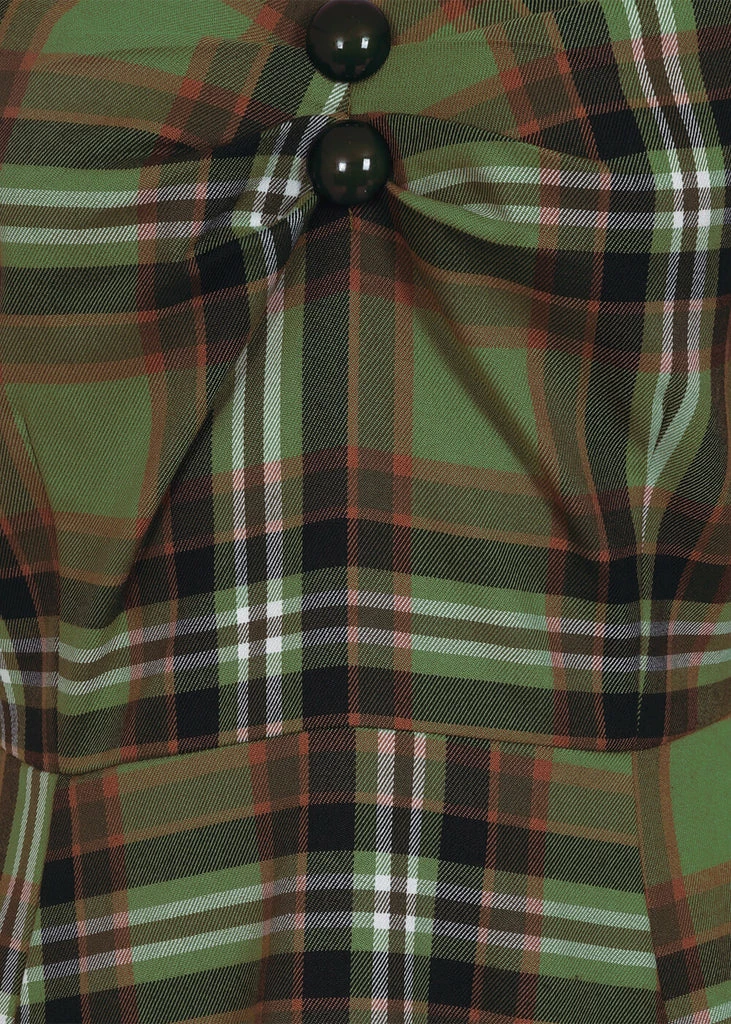 Collectif Dolores Dales Check 50's Swing Dress Green 5 Collectif Dolores Dales Check 50's Swing Dress Green - Image 3