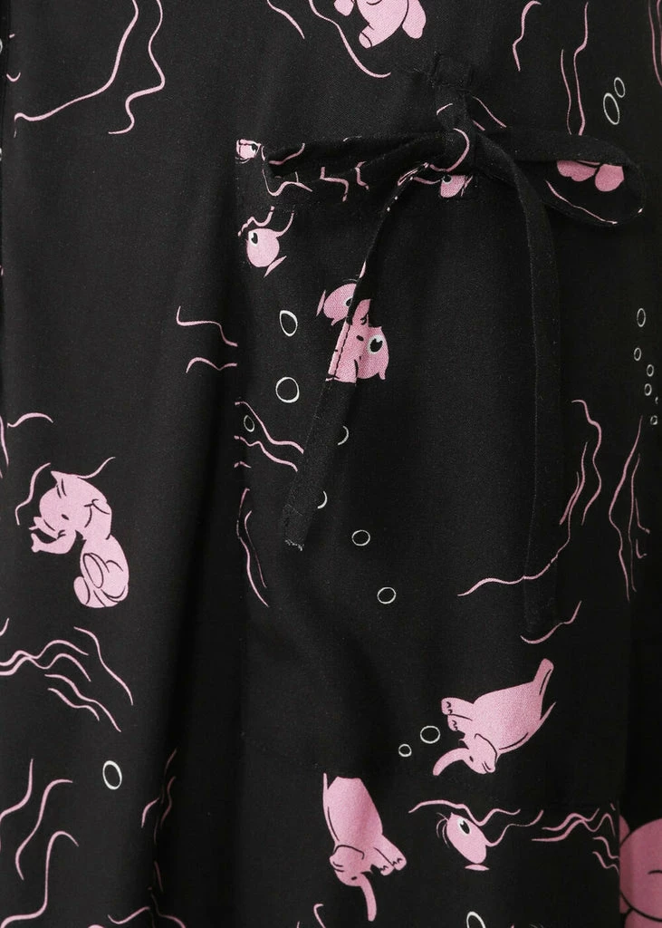Collectif Liza Tipsy Elephants 50's Swing Dress Black 6 Collectif Liza Tipsy Elephants 50's Swing Dress Black - Image 4