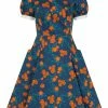Collectif Peta Flora 50's Swing Dress Navy -Pretty Retro Sales collectif SS210853A peta flora swing dress nav 0 1024x1024