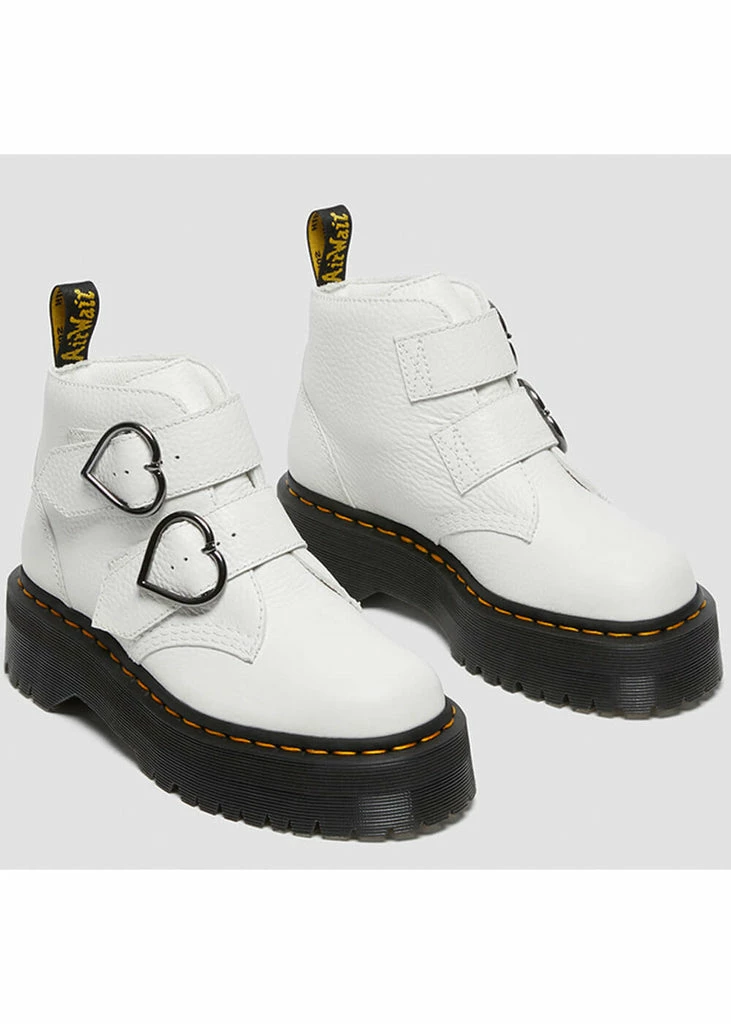 Dr. Martens Devon Heart Aunt Sally Soft Leather Boots White 6 Dr. Martens Devon Heart Aunt Sally Soft Leather Boots White - Image 4