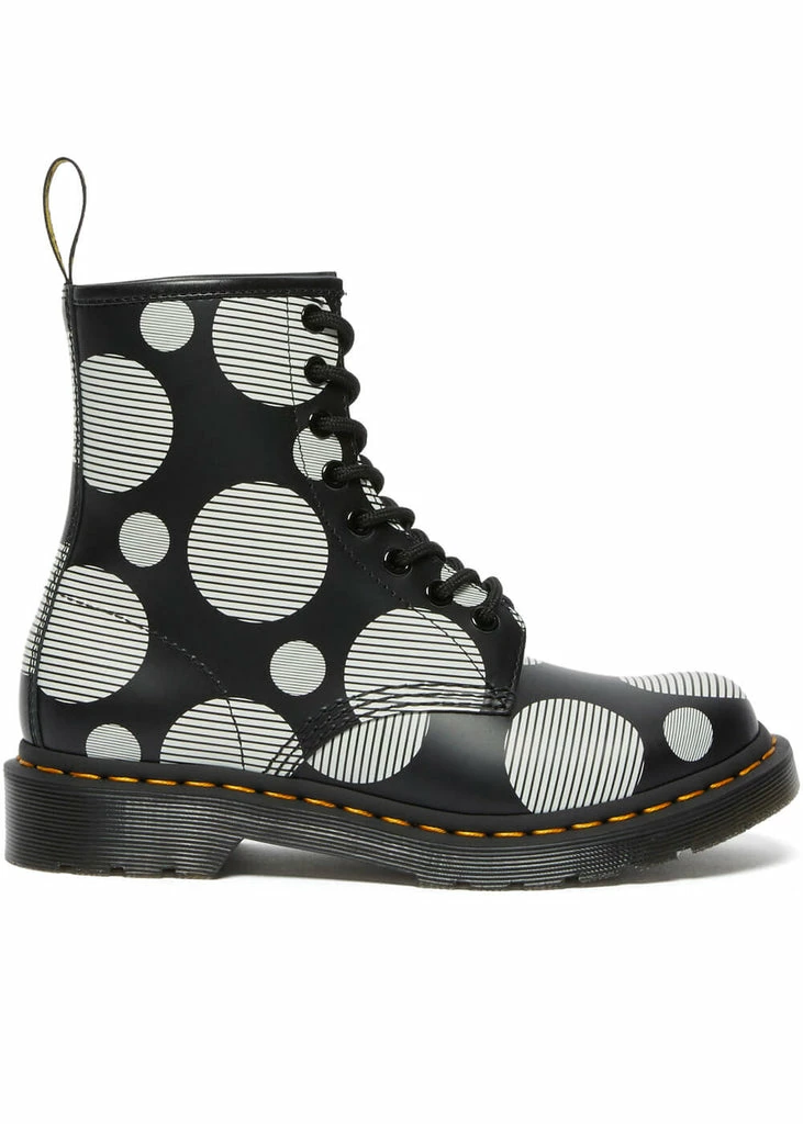 Dr. Martens 1460 Polka Dot Leather Boots Black White 7 Dr. Martens 1460 Polka Dot Leather Boots Black White - Image 5