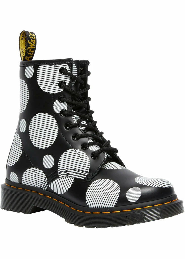Dr. Martens 1460 Polka Dot Leather Boots Black White 3 Dr. Martens 1460 Polka Dot Leather Boots Black White