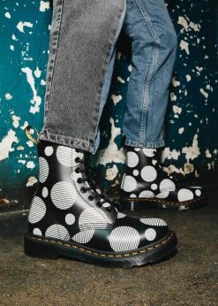 Dr. Martens 1460 Polka Dot Leather Boots Black White 10 Dr. Martens 1460 Polka Dot Leather Boots Black White -Pretty Retro Sales dr martens 26876009 1460 polka dot blk wt 6 1024x1024