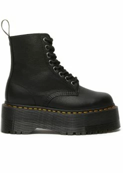 Dr. Martens 1460 Pascal Max Pisa Soft Leather Platform Boots Black -Pretty Retro Sales dr martens 26925001 1460 pascal pisa blk 4 1024x1024