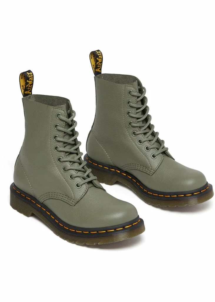 Dr. Martens 1460 Pascal Virginia Soft Leather Boots Khaki Green 6 Dr. Martens 1460 Pascal Virginia Soft Leather Boots Khaki Green - Image 4