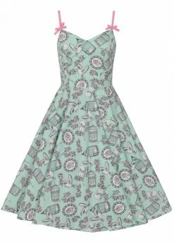 Hell Bunny Birdcage 50's Swing Dress Mint