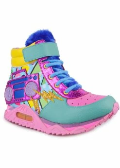 Irregular Choice Boombox Bestie 80's High Top Sneakers Pink Green 11 Irregular Choice Boombox Bestie 80's High Top Sneakers Pink Green -Pretty Retro Sales irregular choice 3777 26A boombox bestie pink grn 2 1024x1024