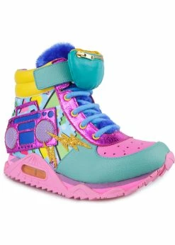 Irregular Choice Boombox Bestie 80's High Top Sneakers Pink Green 12 Irregular Choice Boombox Bestie 80's High Top Sneakers Pink Green -Pretty Retro Sales irregular choice 3777 26A boombox bestie pink grn 4 1024x1024