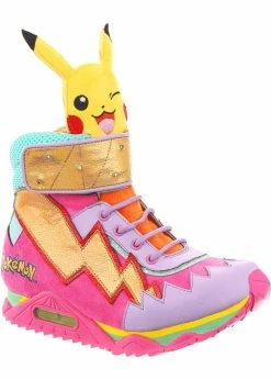 Irregular Choice Pokémon Flames And Bolts High Tops Sneakers Pink -Pretty Retro Sales irregular choice 3777 29A pokemon flames bolts pink 4 1024x1024