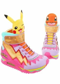 Irregular Choice Pokémon Flames And Bolts High Tops Sneakers Pink -Pretty Retro Sales irregular choice 3777 29A pokemon flames bolts pink 6 1024x1024