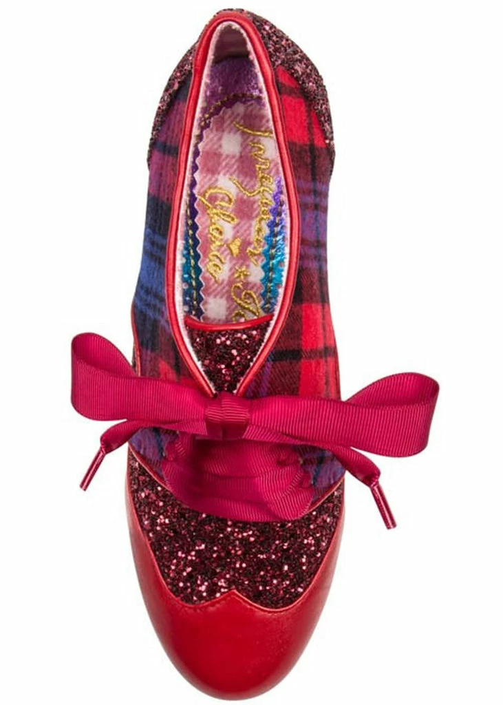 Irregular Choice End Of Story Glitter 40's Pumps Red - Image 5