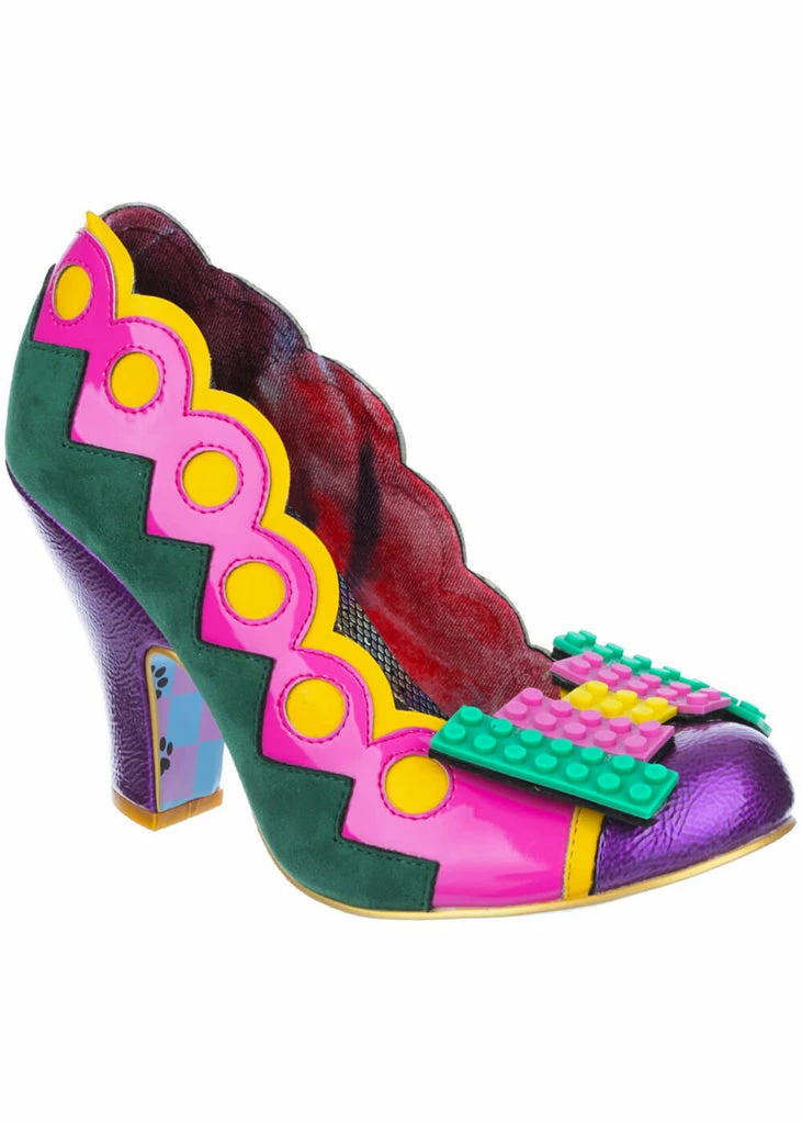 Irregular Choice Play Date 80's Pumps Pink Green 3 Irregular Choice Play Date 80's Pumps Pink Green