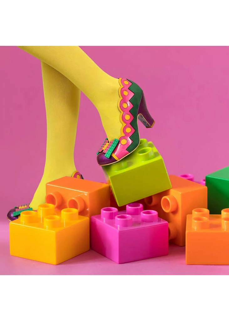 Irregular Choice Play Date 80's Pumps Pink Green 8 Irregular Choice Play Date 80's Pumps Pink Green - Image 6