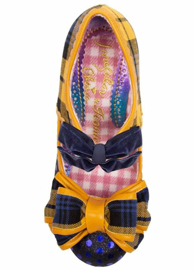 Irregular Choice Apple Spice 60's Pumps Blue Yellow - Image 5