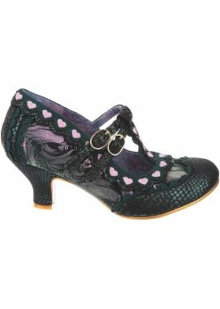 Irregular Choice Serendipity Hearts 50's Pumps Green