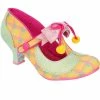 Irregular Choice Charming Chum Tartan 40's Pumps Mint Yellow