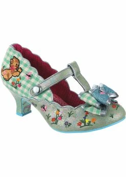 Irregular Choice Catching Butterflies Cat Pumps Green