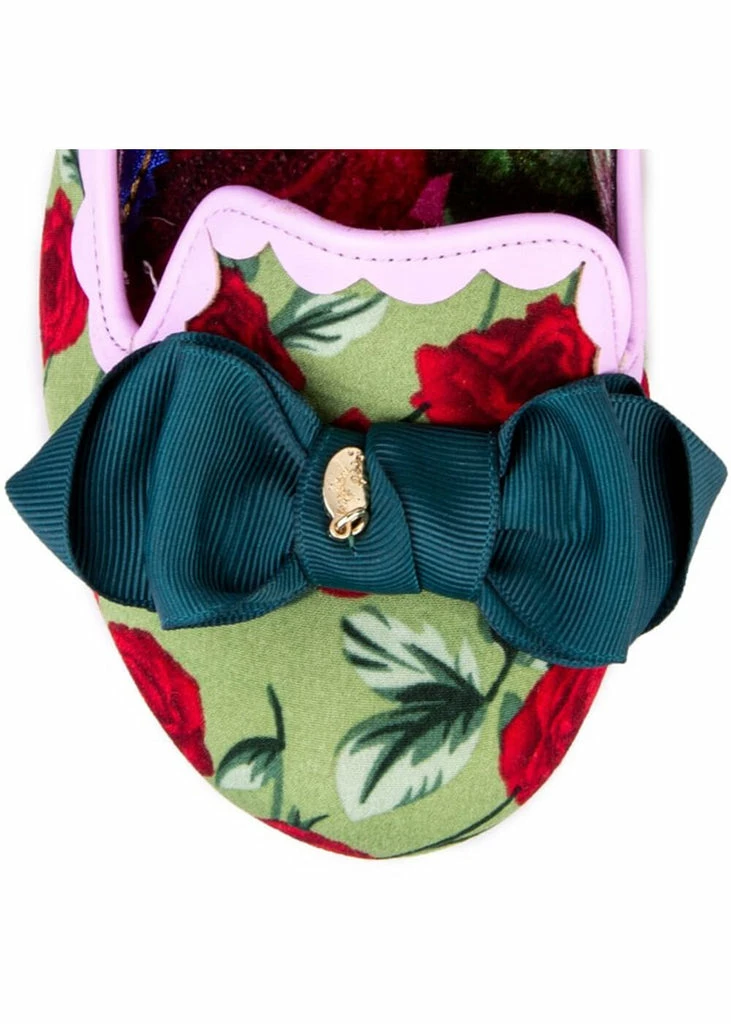 Irregular Choice Kanjanka Floral 50's Pumps Green - Image 5