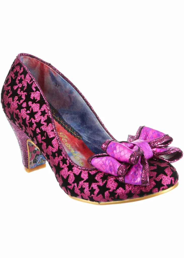 Irregular Choice Ban Joe Stars 70's Pumps Dark Pink 3 Irregular Choice Ban Joe Stars 70's Pumps Dark Pink