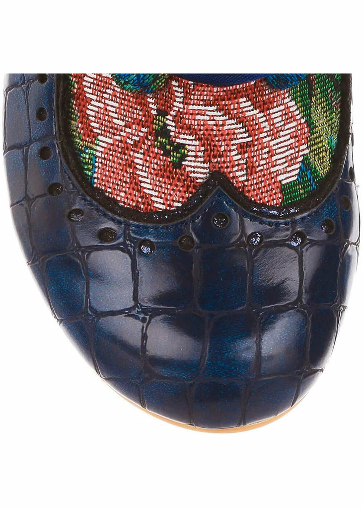 Irregular Choice Chimney Smoke Floral 40's Boots Blue - Image 2