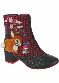 Irregular Choice Thicket Chums Bunny Boots Black