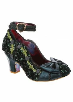 Irregular Choice Trellis Rose 50's Pumps Green