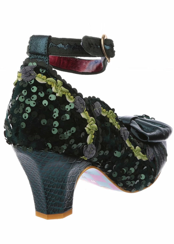 Irregular Choice Trellis Rose 50's Pumps Green 4 Irregular Choice Trellis Rose 50's Pumps Green - Image 2