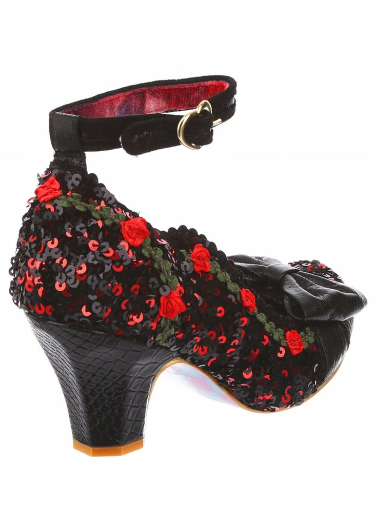 Irregular Choice Trellis Rose 50's Pumps Black 4 Irregular Choice Trellis Rose 50's Pumps Black - Image 2