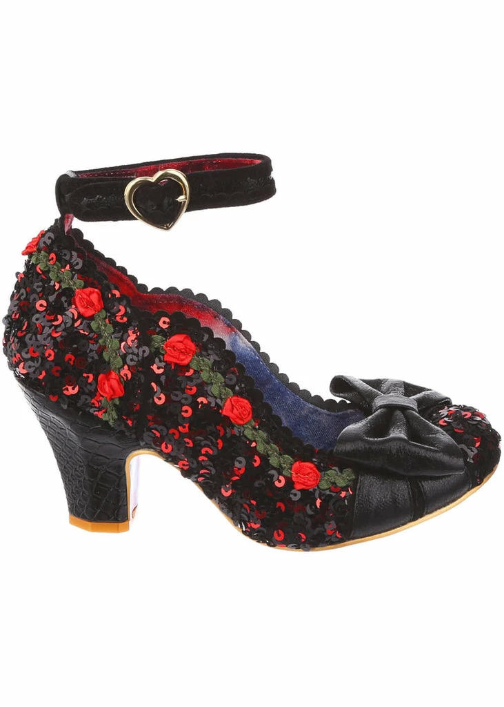 Irregular Choice Trellis Rose 50's Pumps Black 7 Irregular Choice Trellis Rose 50's Pumps Black - Image 5