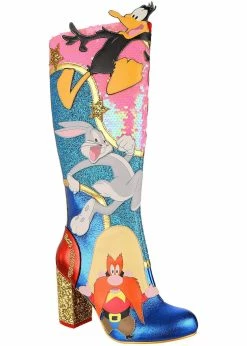 Irregular Choice X Looney Tunes Running Around Boots Multi