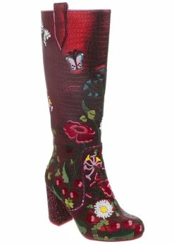 Irregular Choice Dawn Chorus 70's Boots Red